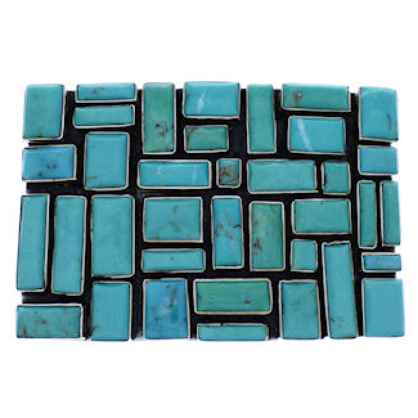 Southwestern Turquoise Authentic Sterling Silver Belt Buckle EX30173